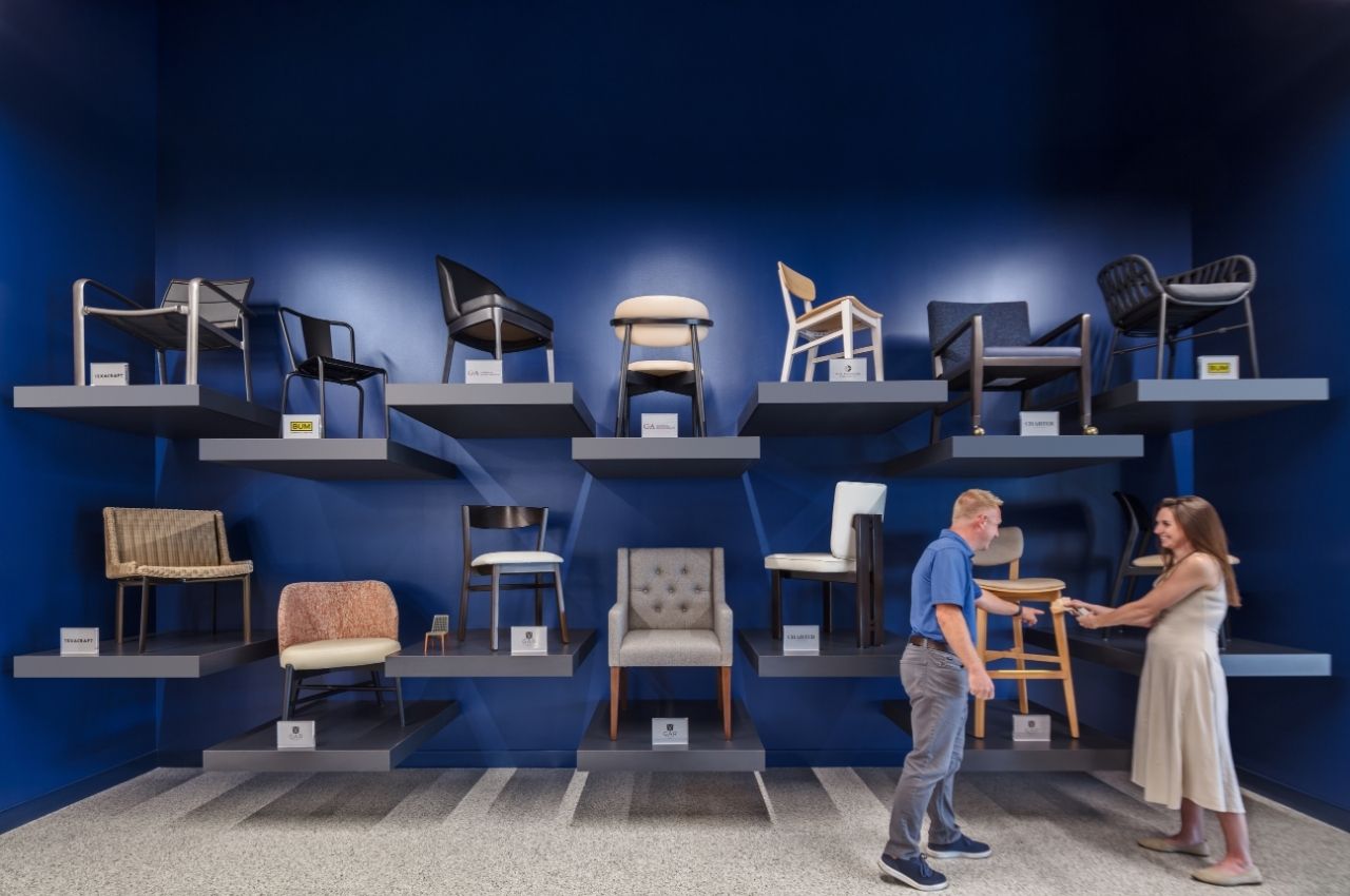 15 chair display wall